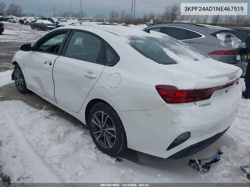 3KPF24AD1NE467519 2022 Kia Forte Lxs