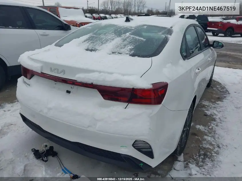 3KPF24AD1NE467519 2022 Kia Forte Lxs