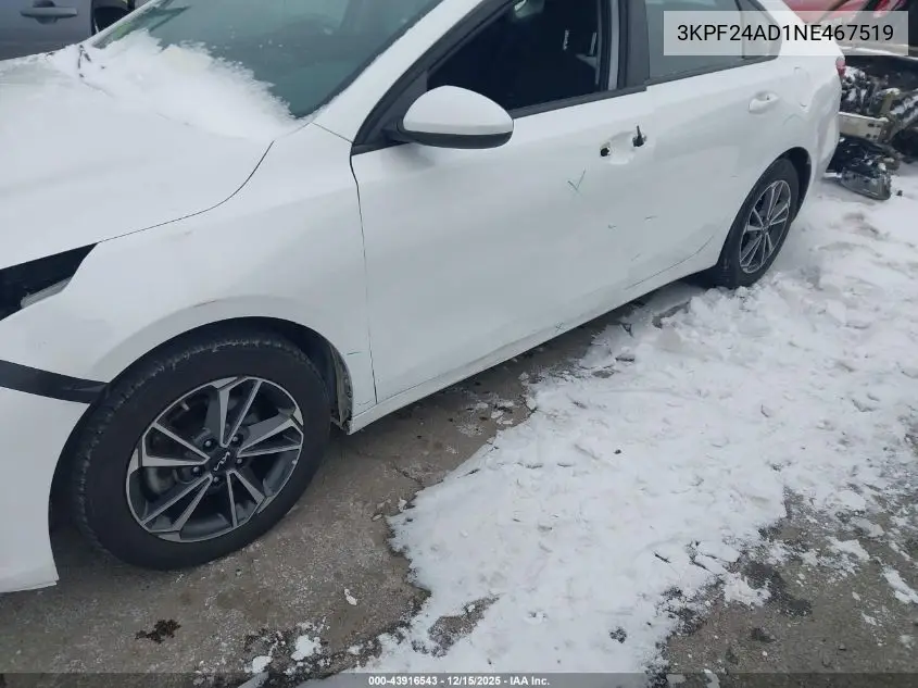 3KPF24AD1NE467519 2022 Kia Forte Lxs