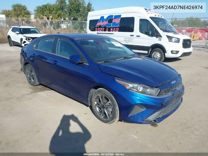 3KPF24AD7NE426974 2022 Kia Forte Lxs