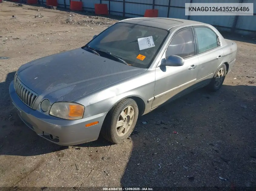 KNAGD126435236486 2003 Kia Optima Lx/Se