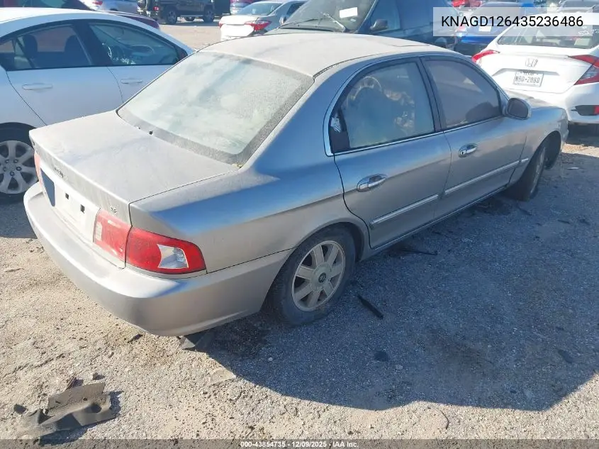 KNAGD126435236486 2003 Kia Optima Lx/Se