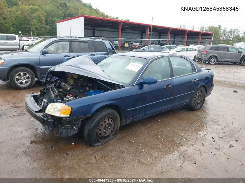 KNAGD126845368345 2004 Kia Optima Ex/Lx