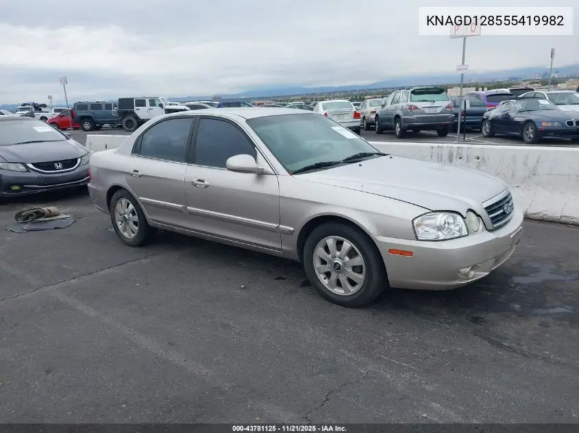 KNAGD128555419982 2005 Kia Optima Ex V6/Lx V6