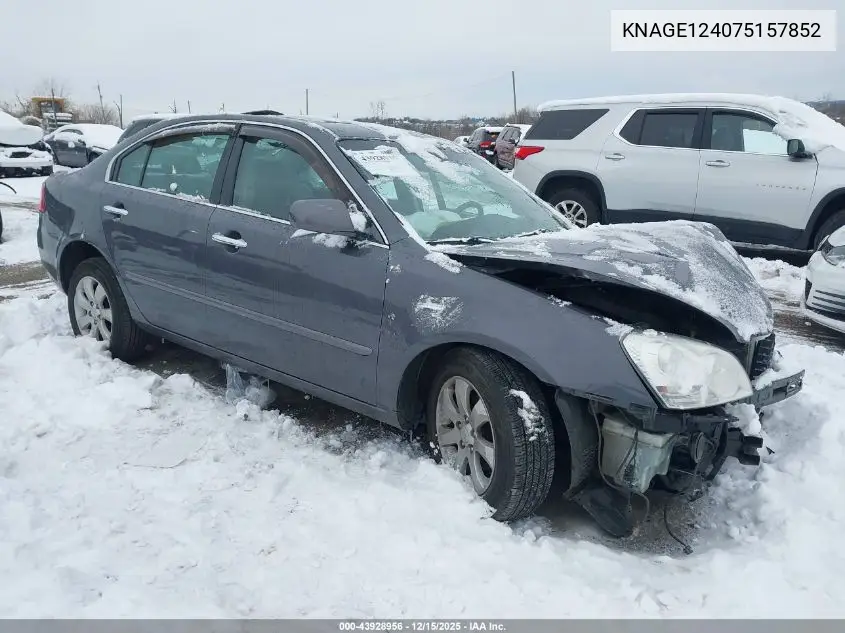 KNAGE124075157852 2007 Kia Optima Ex V6