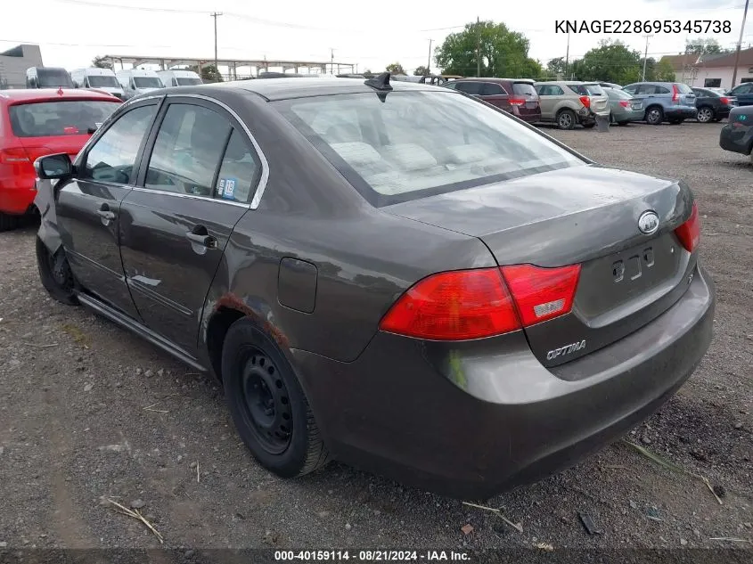 KNAGE228695345738 2009 Kia Optima Lx