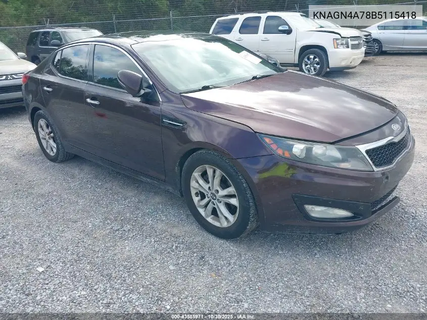 KNAGN4A78B5115418 2011 Kia Optima Ex