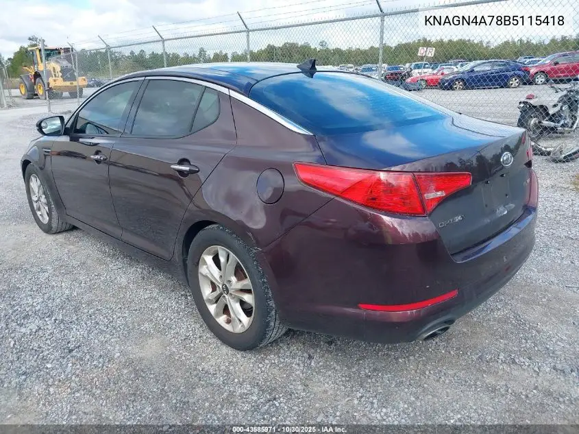 KNAGN4A78B5115418 2011 Kia Optima Ex