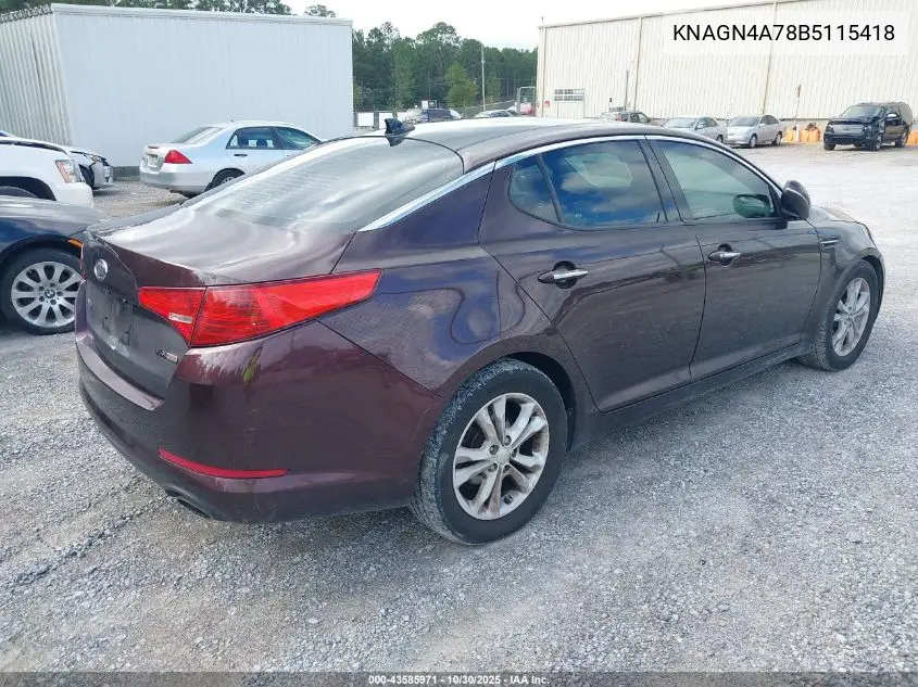 KNAGN4A78B5115418 2011 Kia Optima Ex