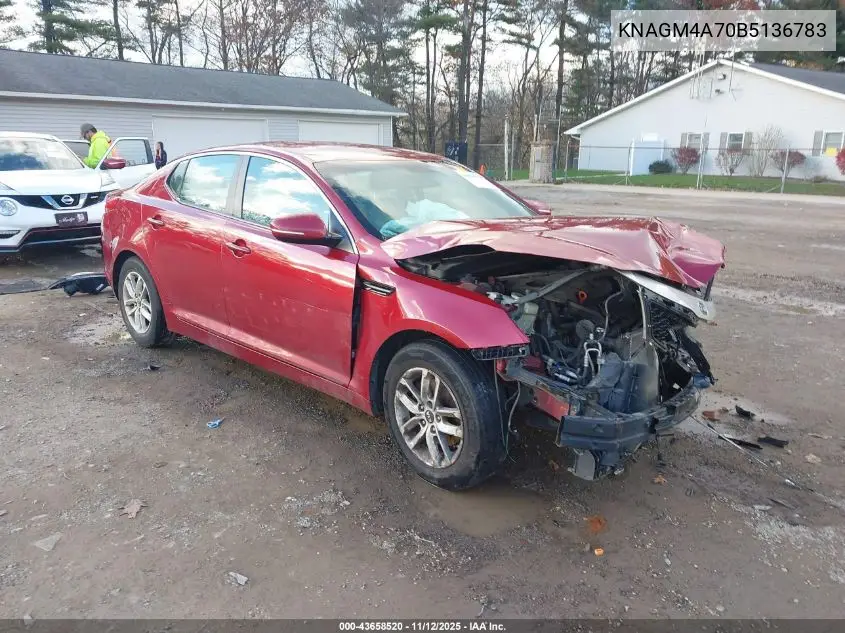 KNAGM4A70B5136783 2011 Kia Optima Lx