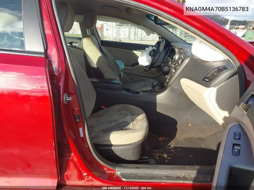 KNAGM4A70B5136783 2011 Kia Optima Lx