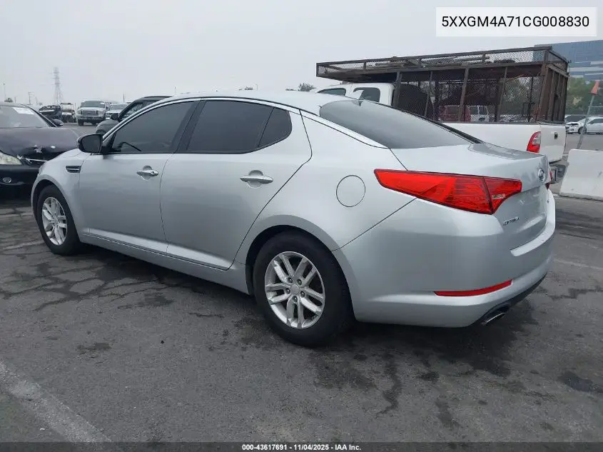 5XXGM4A71CG008830 2012 Kia Optima Lx