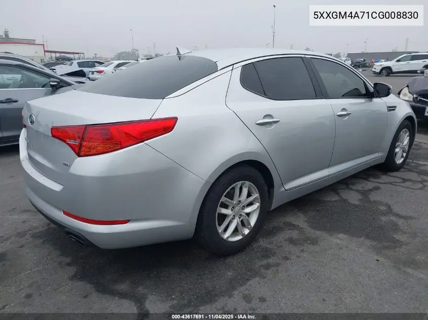 5XXGM4A71CG008830 2012 Kia Optima Lx