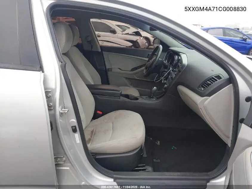 5XXGM4A71CG008830 2012 Kia Optima Lx