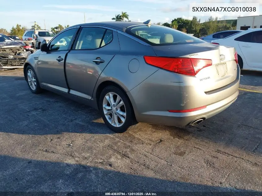 5XXGN4A7XCG010038 2012 Kia Optima Ex