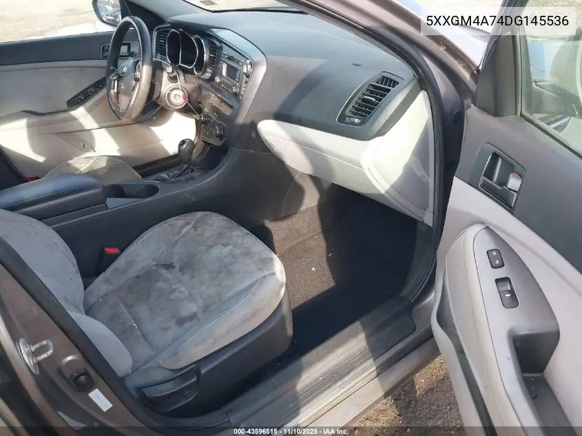 5XXGM4A74DG145536 2013 Kia Optima Lx