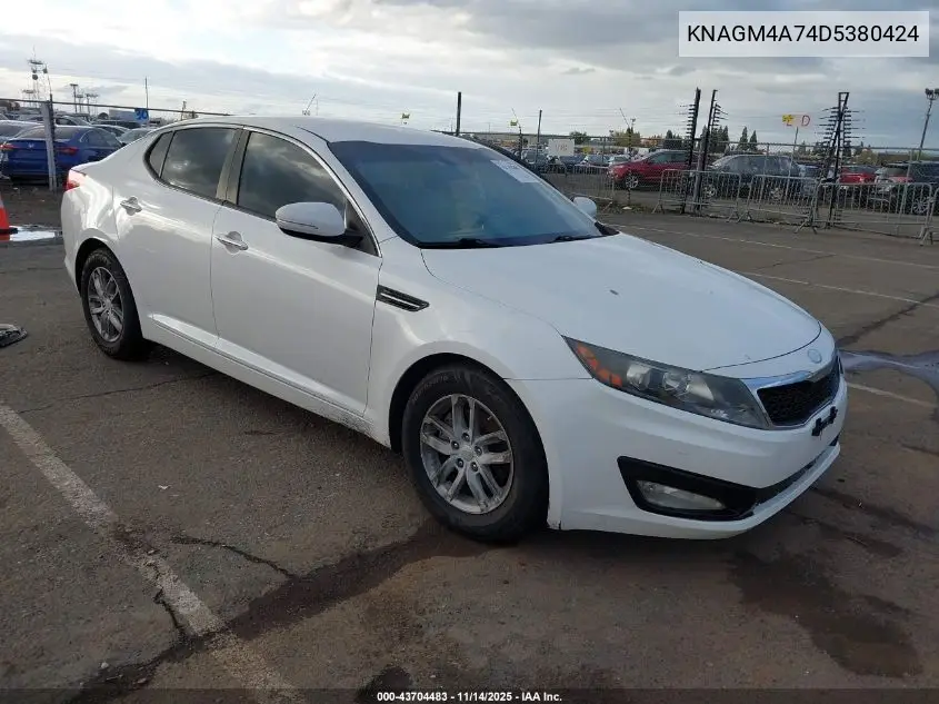 KNAGM4A74D5380424 2013 Kia Optima Lx