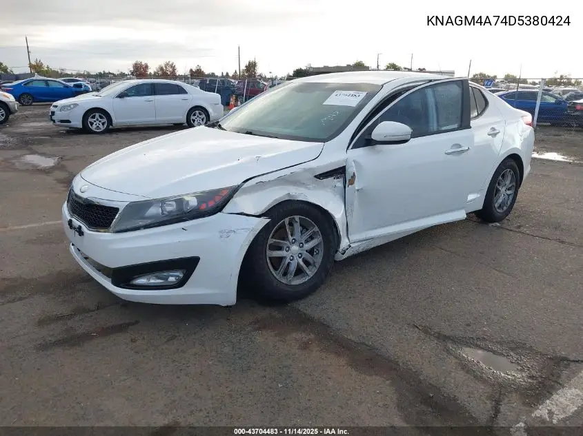 KNAGM4A74D5380424 2013 Kia Optima Lx