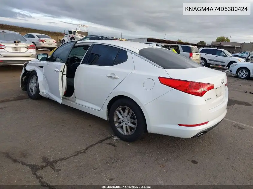 KNAGM4A74D5380424 2013 Kia Optima Lx