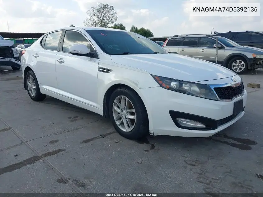KNAGM4A74D5392136 2013 Kia Optima Lx