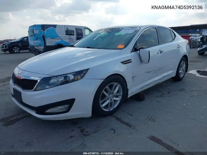 KNAGM4A74D5392136 2013 Kia Optima Lx
