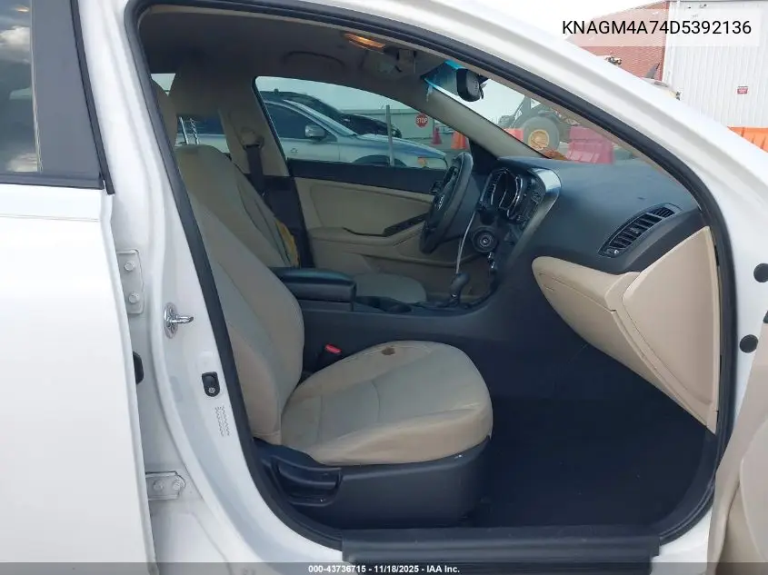 KNAGM4A74D5392136 2013 Kia Optima Lx
