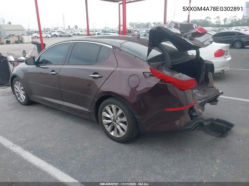5XXGM4A78EG302891 2014 Kia Optima Lx