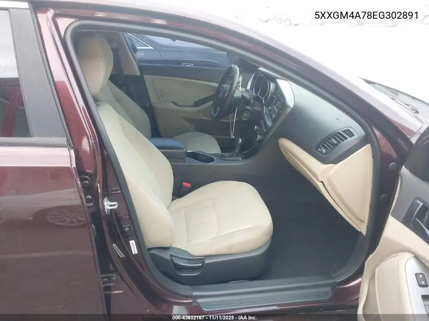 5XXGM4A78EG302891 2014 Kia Optima Lx