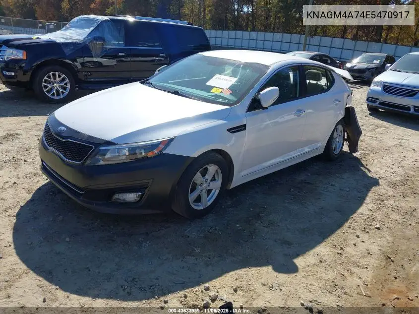 KNAGM4A74E5470917 2014 Kia Optima Lx