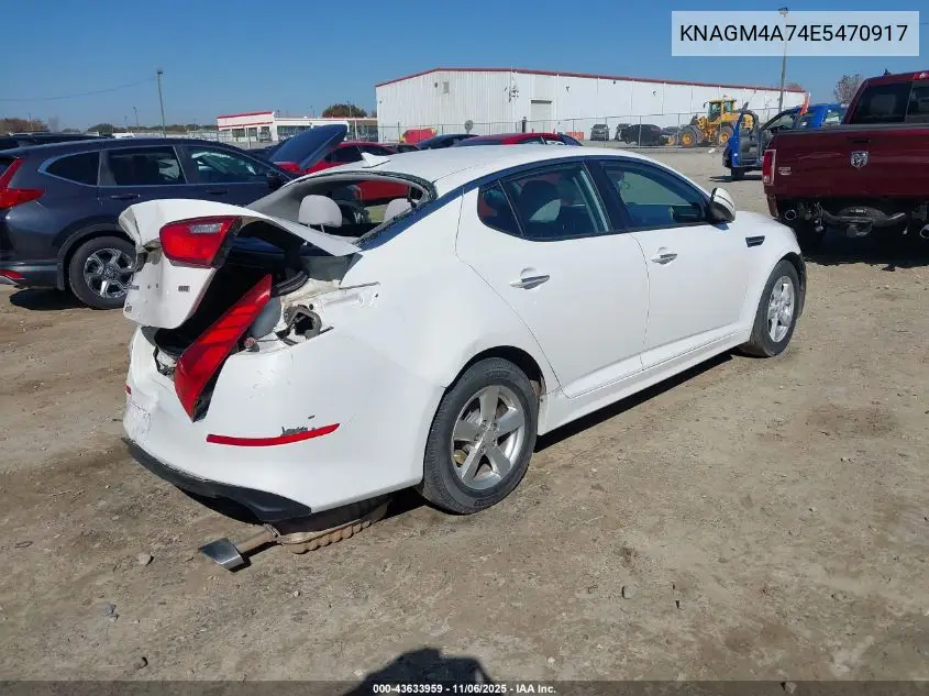 KNAGM4A74E5470917 2014 Kia Optima Lx