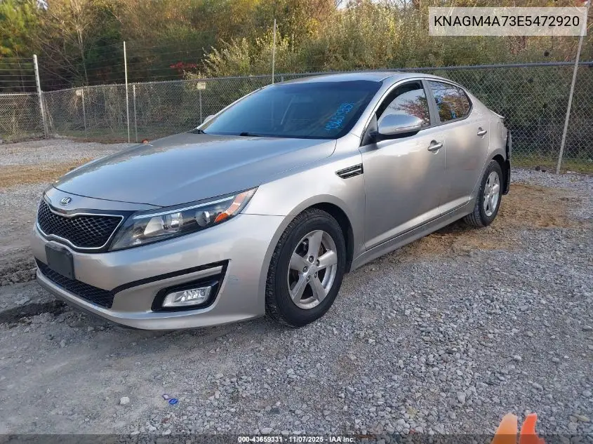 KNAGM4A73E5472920 2014 Kia Optima Lx