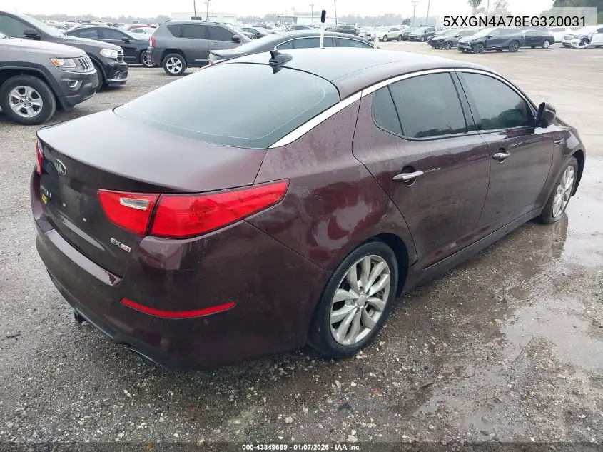 5XXGN4A78EG320031 2014 Kia Optima Ex