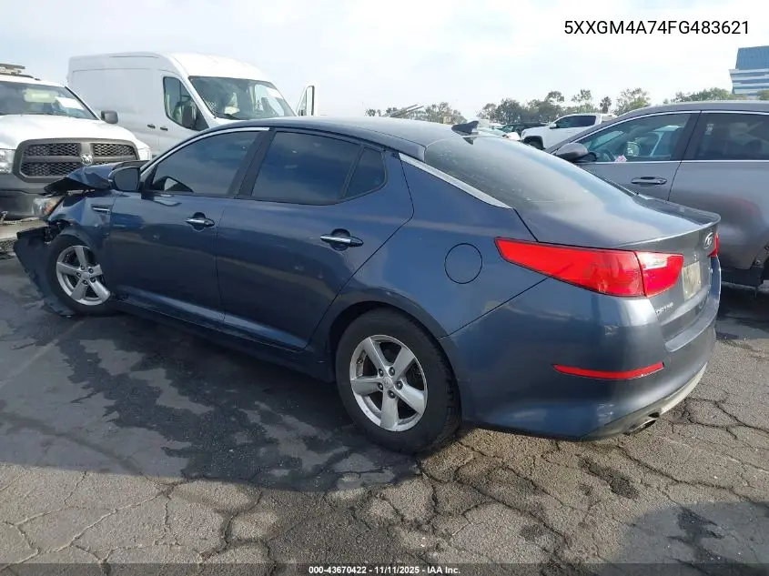 5XXGM4A74FG483621 2015 Kia Optima Lx