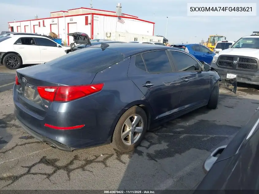 5XXGM4A74FG483621 2015 Kia Optima Lx