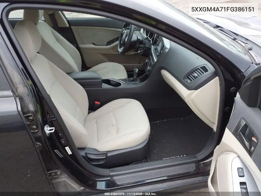 5XXGM4A71FG386151 2015 Kia Optima Lx