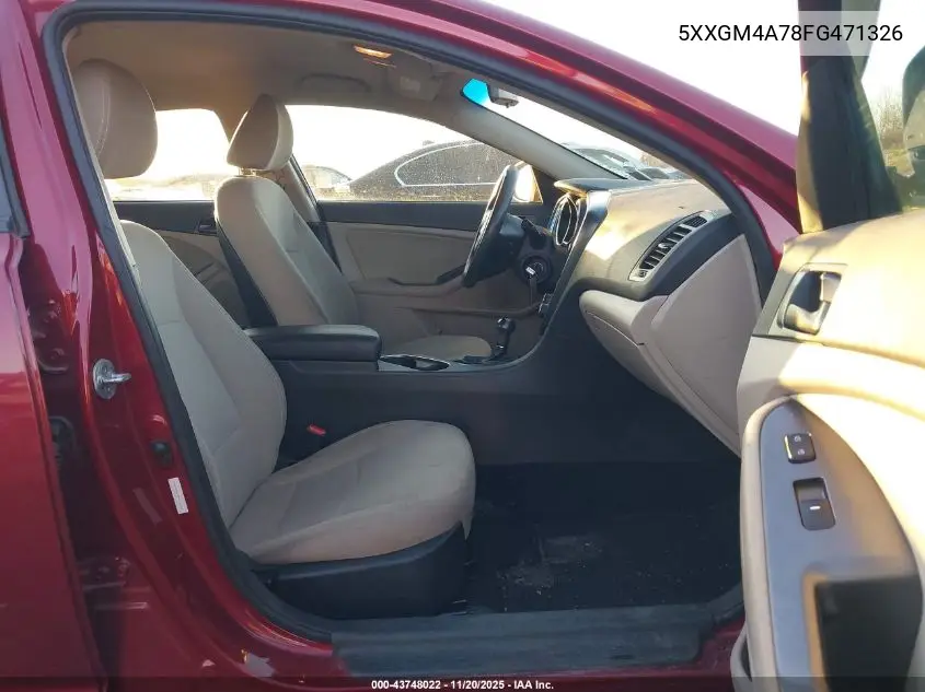5XXGM4A78FG471326 2015 Kia Optima Lx