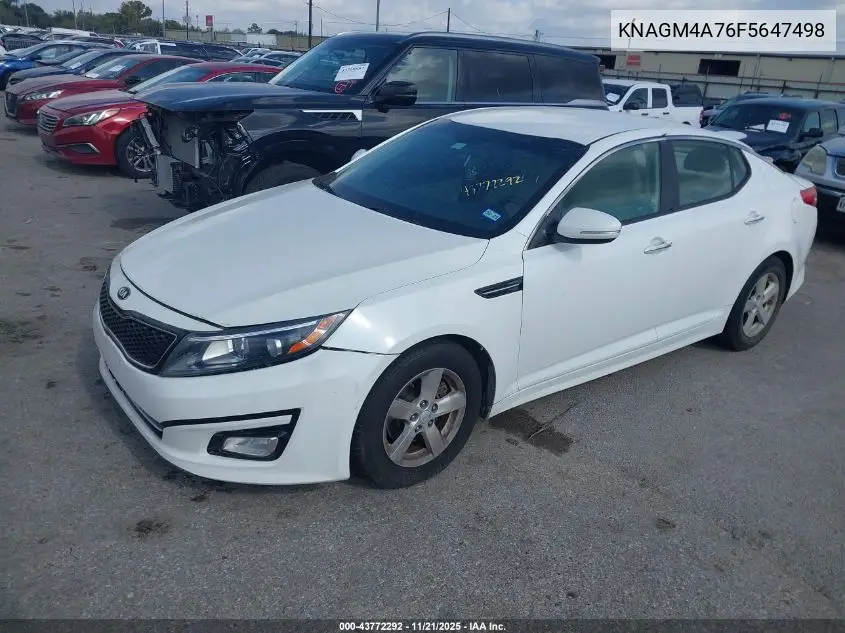 KNAGM4A76F5647498 2015 Kia Optima Lx