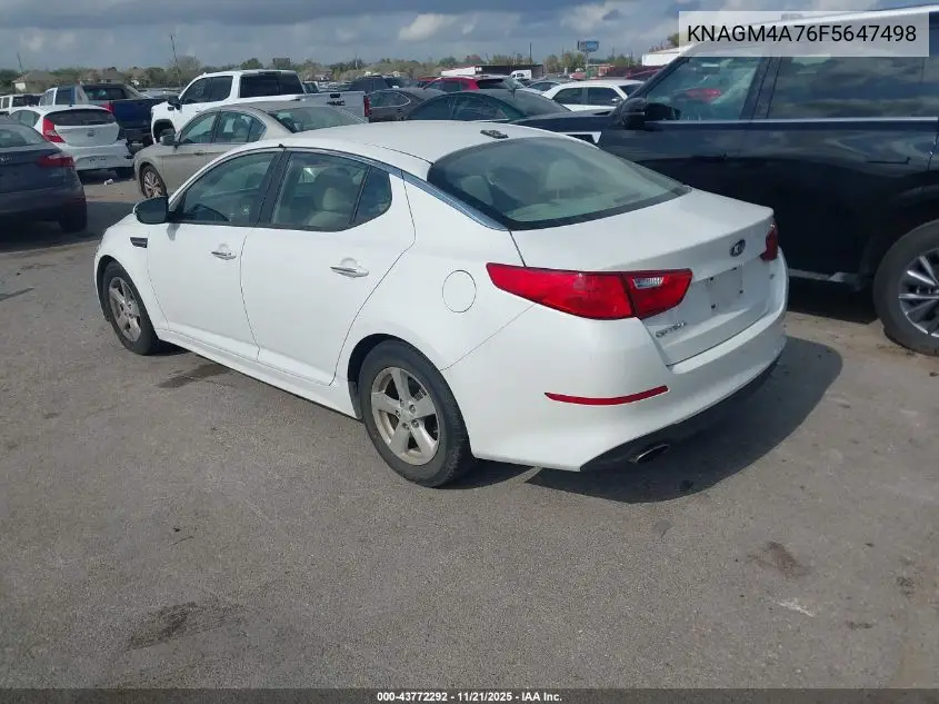 KNAGM4A76F5647498 2015 Kia Optima Lx