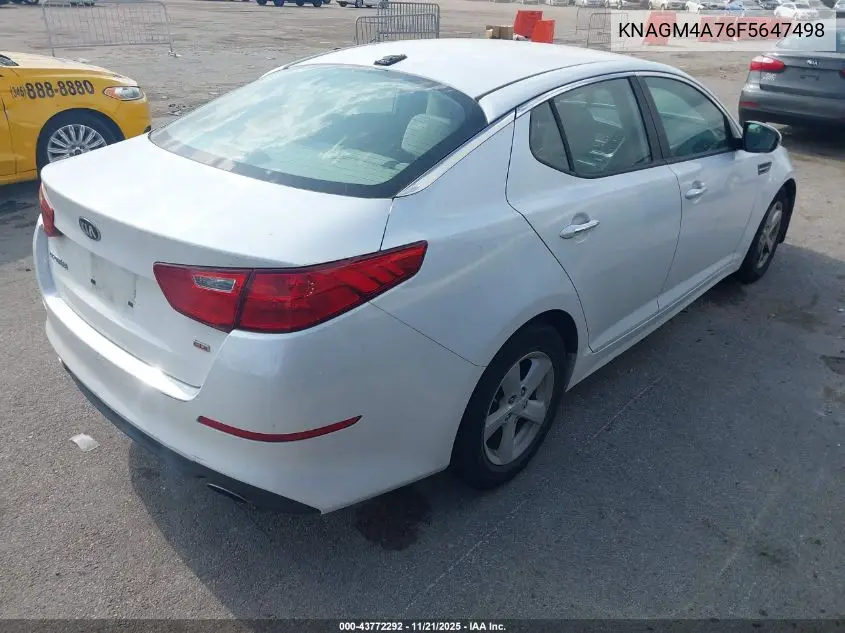 KNAGM4A76F5647498 2015 Kia Optima Lx