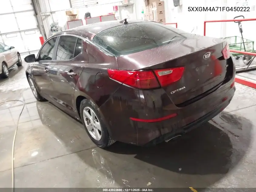 5XXGM4A71FG450222 2015 Kia Optima Lx