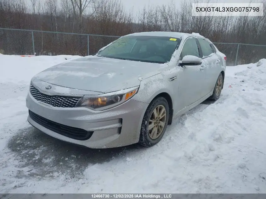5XXGT4L3XGG075798 2016 Kia Optima Lx/Lx+
