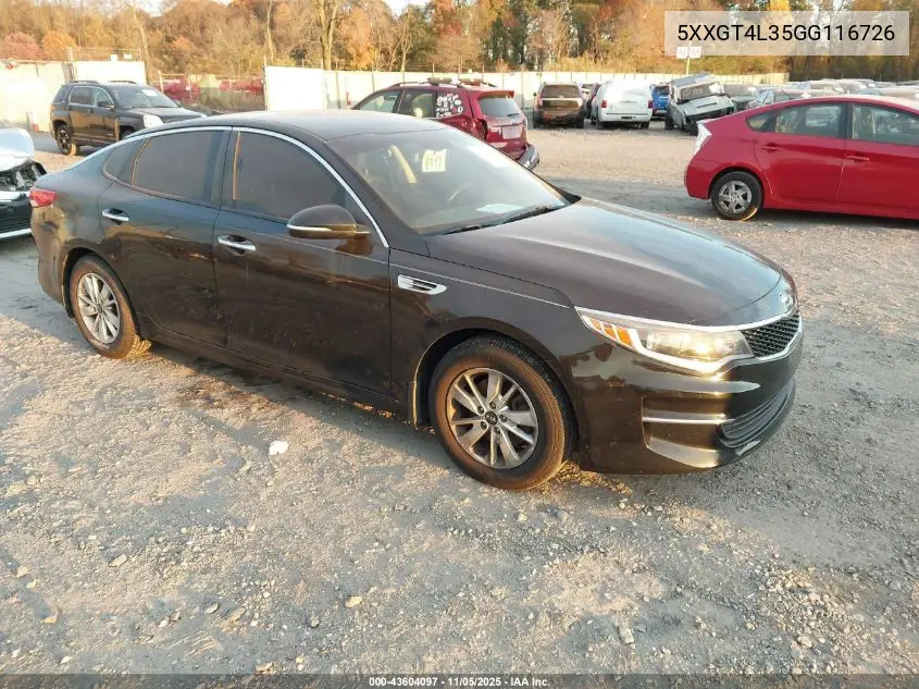 5XXGT4L35GG116726 2016 Kia Optima Lx