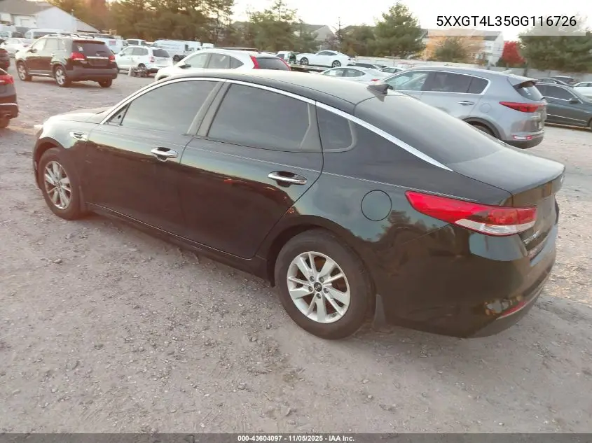 5XXGT4L35GG116726 2016 Kia Optima Lx