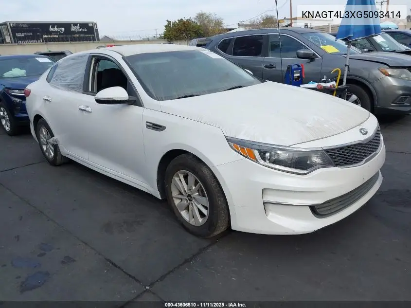 KNAGT4L3XG5093414 2016 Kia Optima Lx