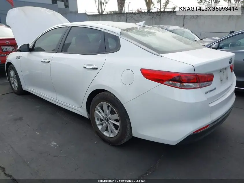 KNAGT4L3XG5093414 2016 Kia Optima Lx