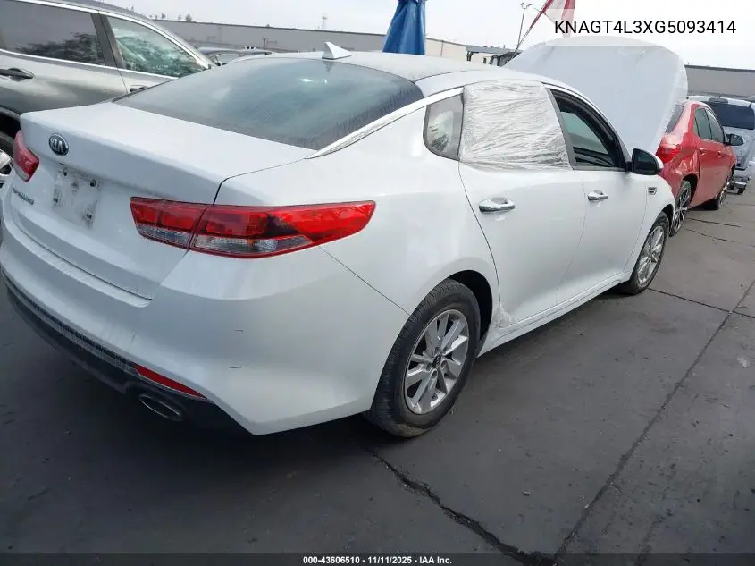 KNAGT4L3XG5093414 2016 Kia Optima Lx
