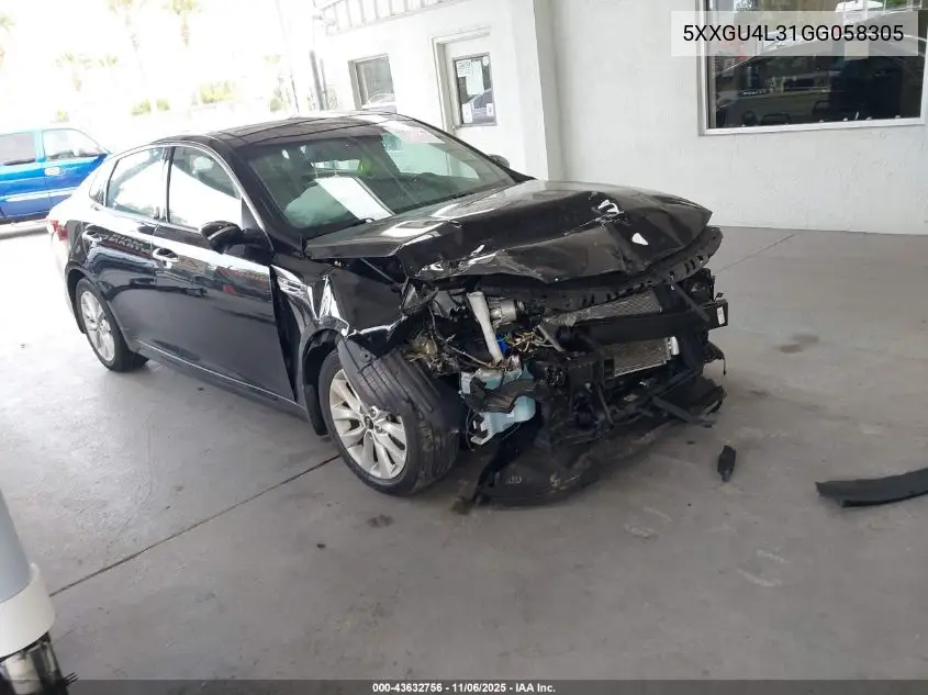 5XXGU4L31GG058305 2016 Kia Optima Ex