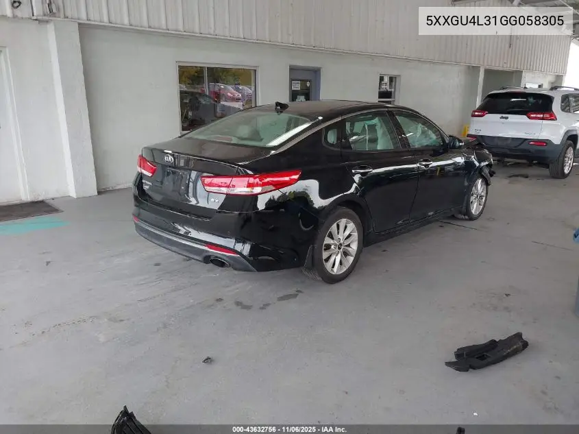 5XXGU4L31GG058305 2016 Kia Optima Ex