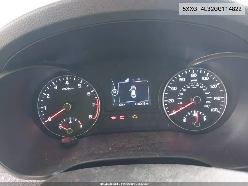 5XXGT4L32GG114822 2016 Kia Optima Lx