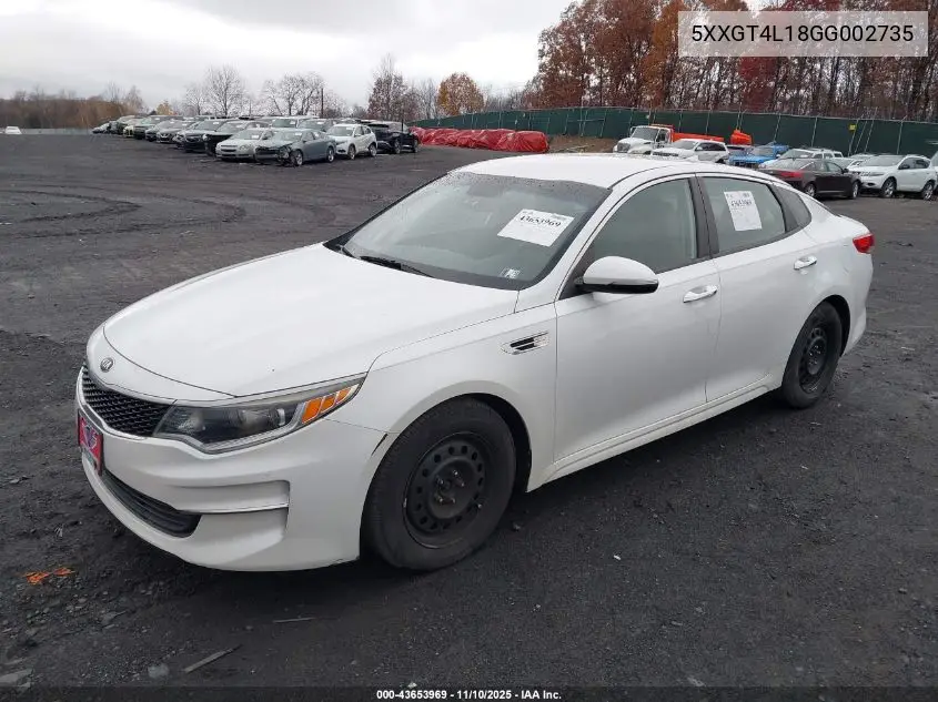 5XXGT4L18GG002735 2016 Kia Optima Lx Turbo